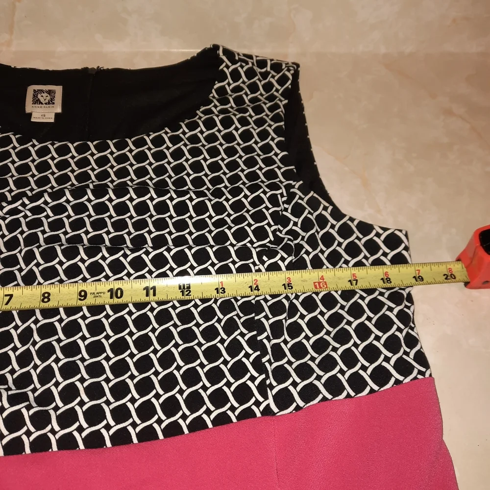 Anne Klein Black and Red Patterned Midi Dress - Picture 10 of 10